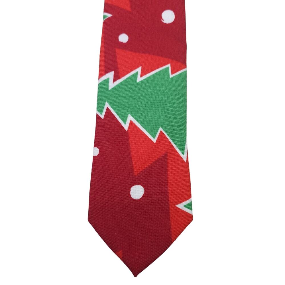 OppoSuits Tie Mens OS Red‎ Green Christmaster Christmas Tree Holiday Geometric